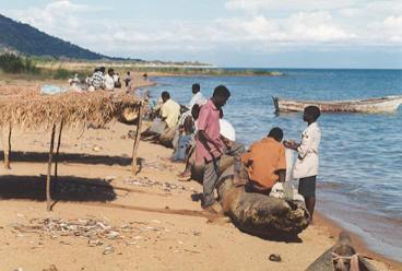 Rybáři na jezeře Malawi