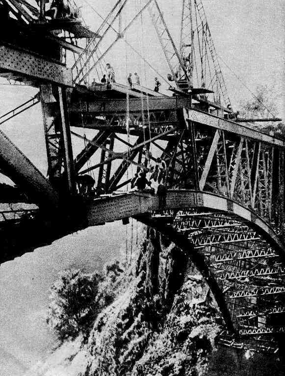 Most Victoria Falls - spojení mostních oblouků
