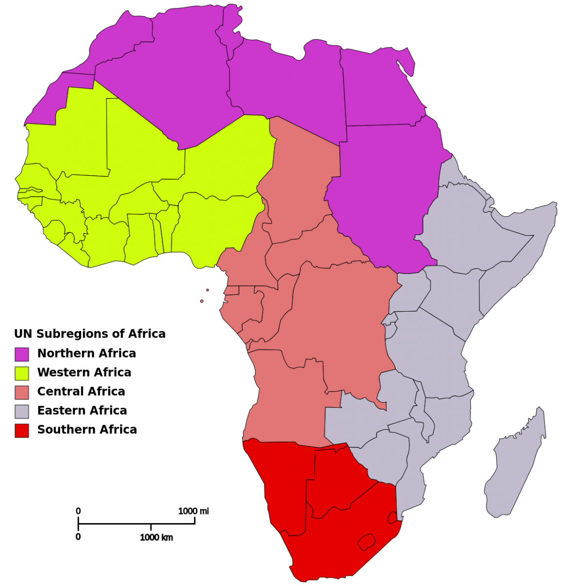 Afrika_Regionální členění