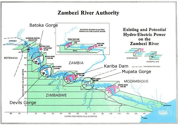 Přehrady na řece Zambezi