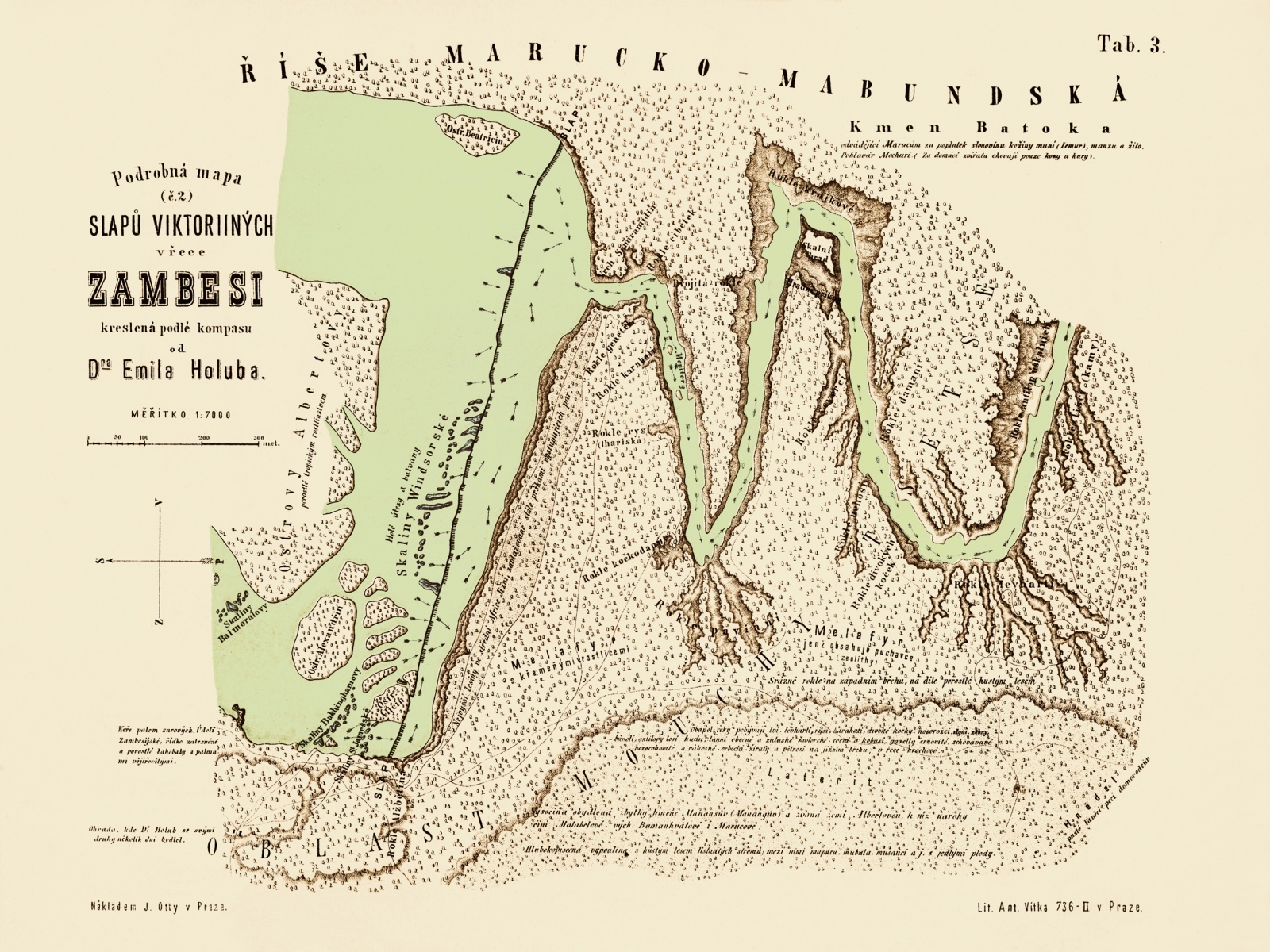 Mapa Zambesi od Emila Holuba