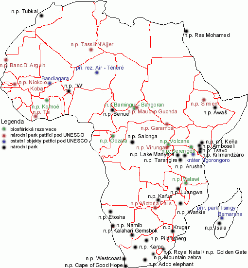 OOP - mapa chráněných území