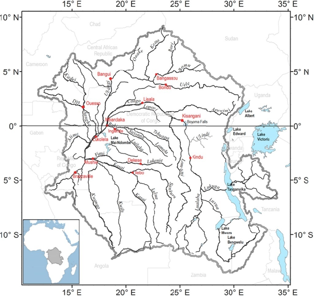 Kongo povodí a hlavní toky
