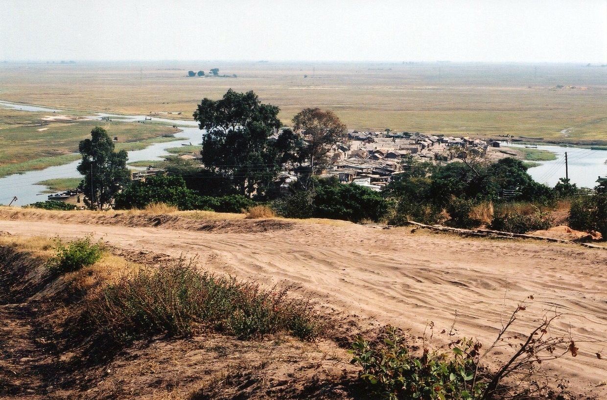 Město a přístav Mongu na řece Zambezi, Zambie