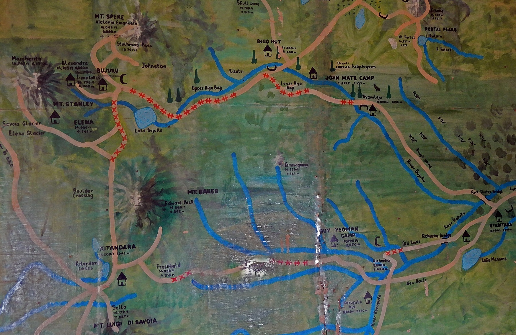 mapa Ruwenzori