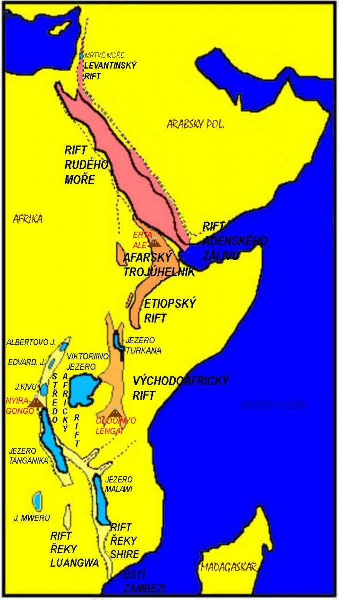 Jaká propadlina je na východě Afriky?